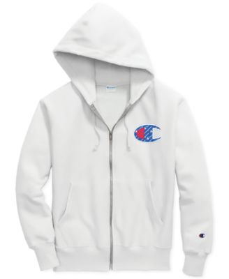 champion men's logo zip hoodie