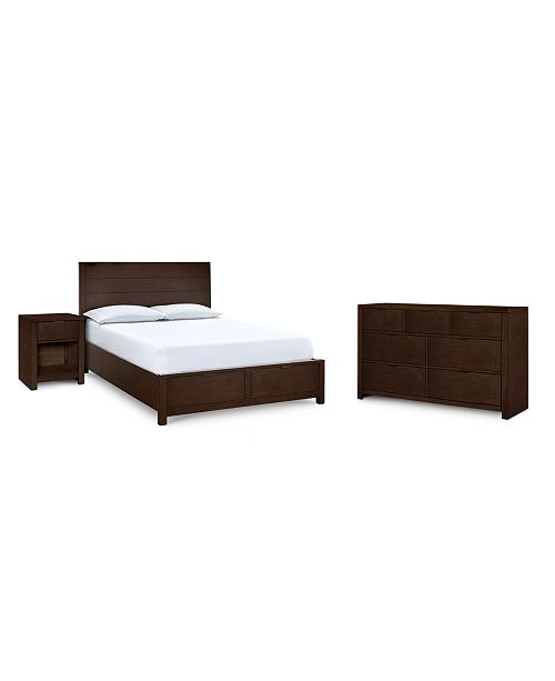 Furniture Tribeca Brown Storage Bedroom Furniture, 3Pc. Set (Queen Bed
