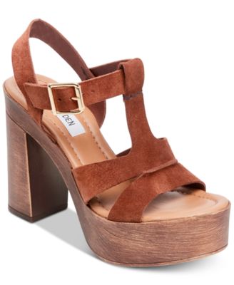 Lucille Wooden-Heel Platform Sandals 