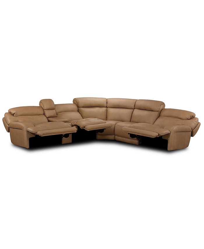 Pc Leather Sectional Sofa, Leather Couch With Recliners