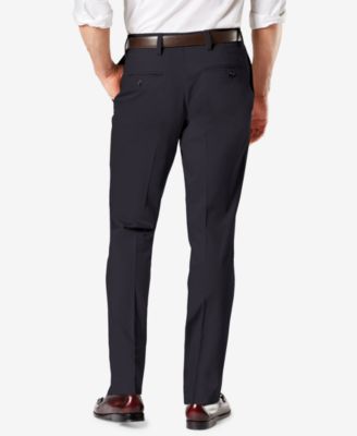 Men's Signature Lux Cotton Straight Fit Creased Stretch Khaki Pants