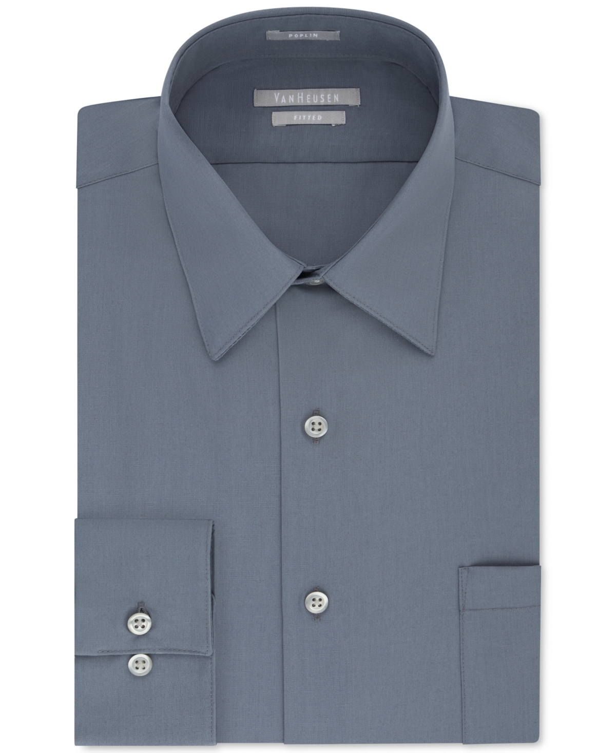 VAN HEUSEN MEN'S ATHLETIC FITTED POPLIN DRESS SHIRT 
