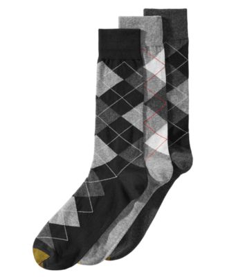 Gold Toe - Men's 3-Pk. Extended-Size Carlyle Argyle Socks