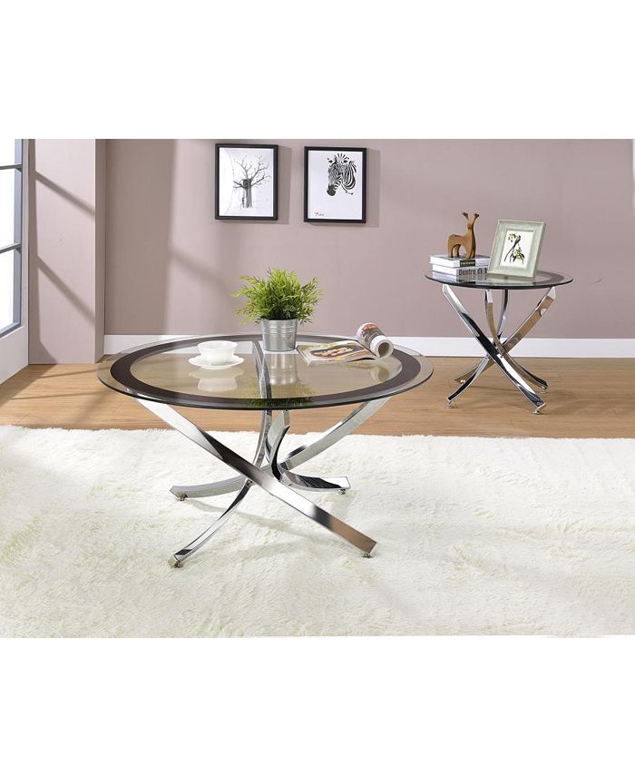 Coaster Zanella Glass Top Bar Table Chrome Model 100026