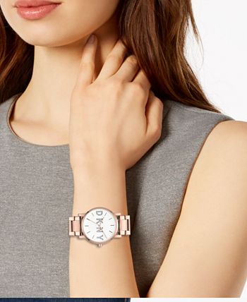 DKNY - Women's SoHo Rose Gold-Tone Stainless Steel Bracelet Watch 34mm