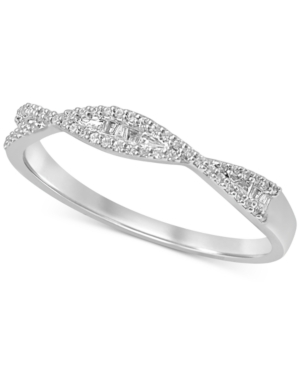 image of Diamond Crisscross Band (1/6 ct. t.w.) in 14k White Gold