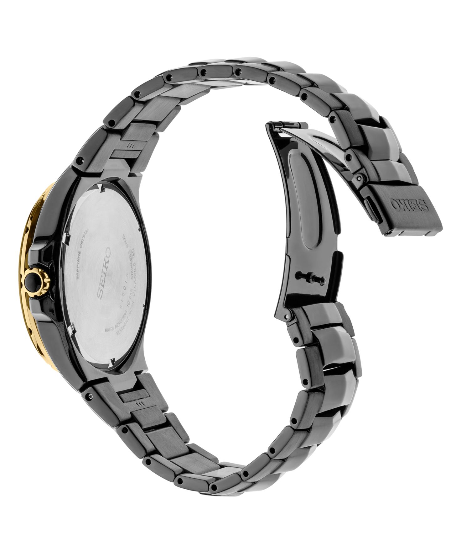 Мужские часы Seiko Coutura Diamond-Accent Black Stainless Steel Bracelet Watch 42.5mm — фото 3