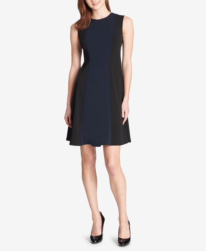 Tommy Hilfiger Colorblocked Fit & Flare Dress - Macy's
