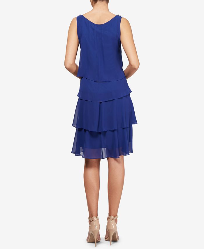 SL Fashions Tiered Chiffon Dress & Reviews - Dresses - Women - Macy's