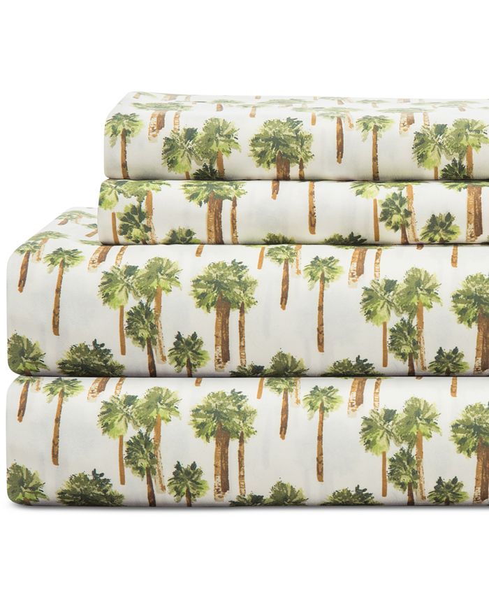 Elite Home Coastal Print 4Pc. Full Sheet Set Macy's