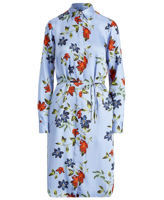 Lauren Ralph Lauren Floral-Print Twill Shirtdress - Macy's