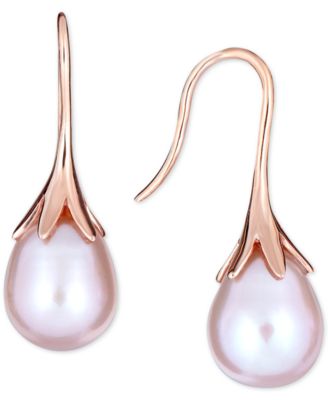 Cultured Freshwater Pearl Drop Earrings in 14K Yellow Gold (Also Available in 14k White Gold and 14k Rose Gold)