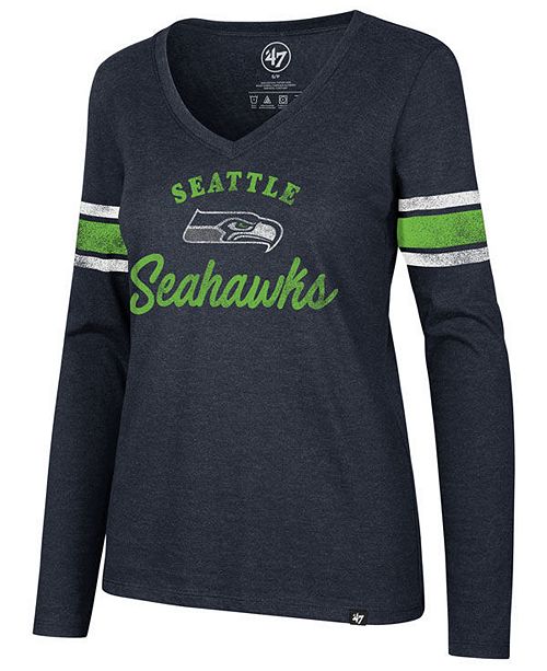 47 Brand Women S Seattle Seahawks Spirit Script Long Sleeve T Shirt Reviews Sports Fan Shop By Lids Women Macy S