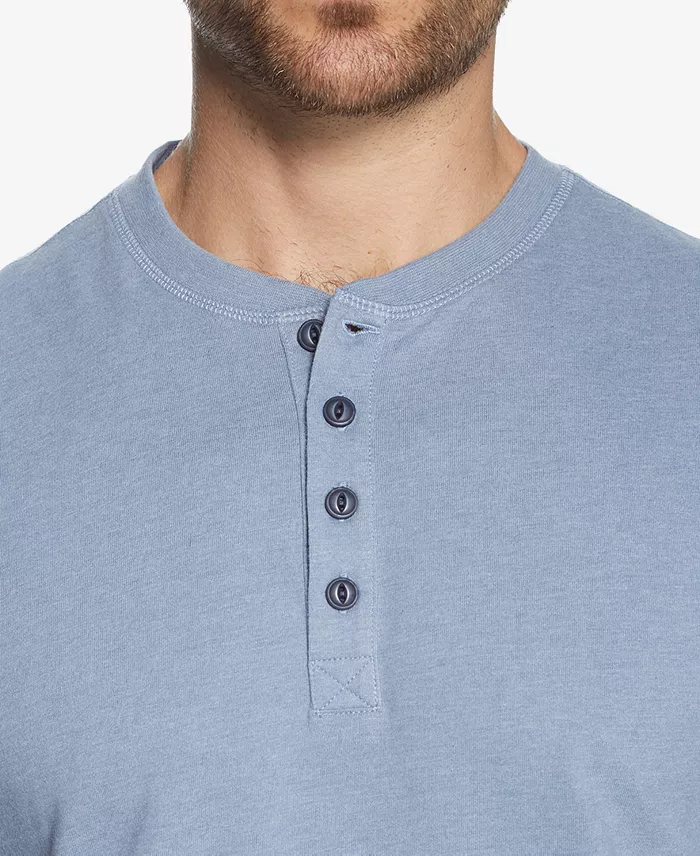 Men's Long Sleeve Brushed Jersey Henley T-shirt - thumbnail 3