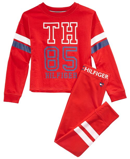 Tommy Hilfiger Big Girls Logo Sweatshirt Stripe Sweatpants Reviews Sets Outfits Kids Macy S