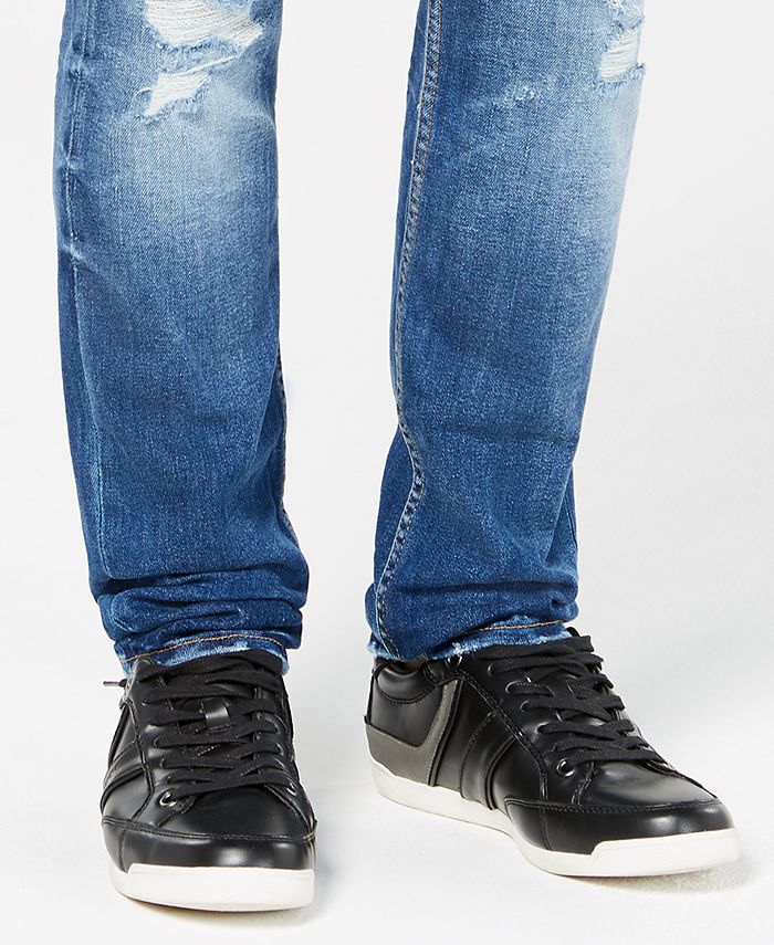 GUESS Men's Slim-Fit Tapered-Leg Destructed Jeans & Reviews - Jeans ...