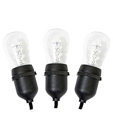 12 Warm White Transparent S14 LED Light on Black Wire
