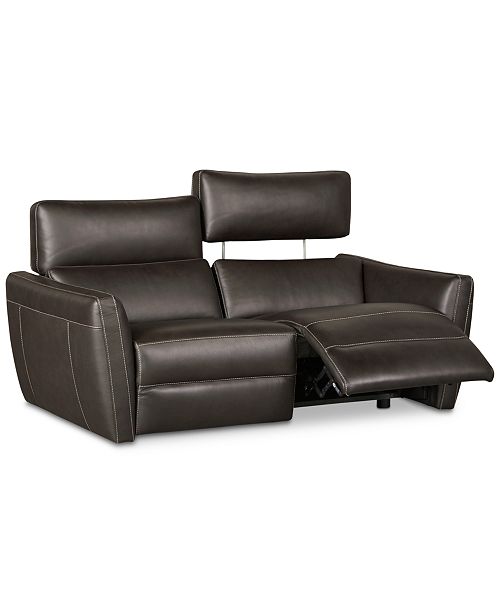 Brown leather sofa with chaise