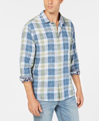 Tommy Bahama Men's Palapa Plaid Floral Shirt - Macy's