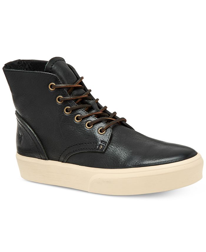 frye leather lace up sneakers