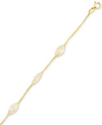 Italian Gold Cubic Zirconia Mesh Link Bracelet in 14k Gold