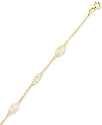 Italian Gold - Cubic Zirconia Mesh Link Bracelet in 14k Gold