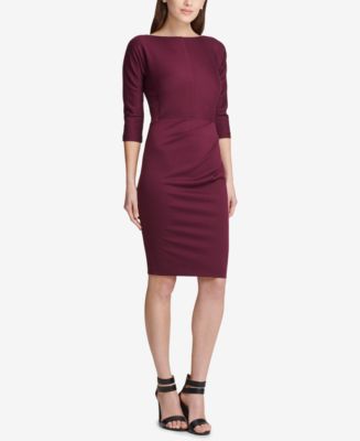 DKNY Ruched Ponté-Knit Sheath Dress, Created for Macy's - Macy's