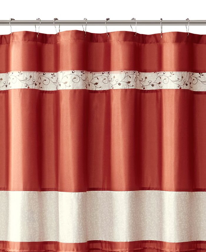 Madison Park Serene Floral Embroidered Shower Curtain, 72" x 72" Macy's