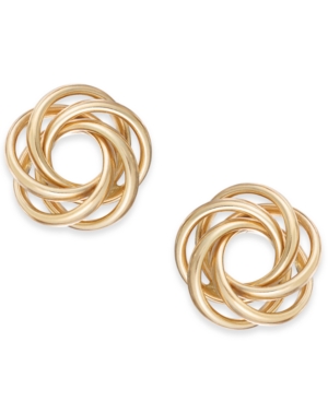 image of Multi-Ring Love Knot Stud Earrings in 14k Gold
