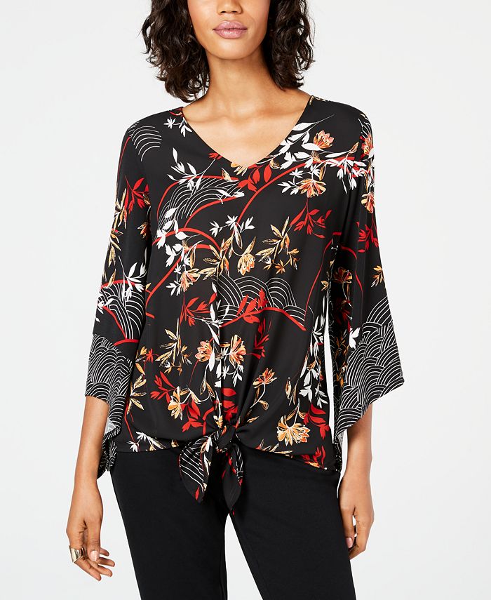 Alfani Sleeveless Tie Front Top main image 1