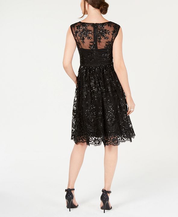 Adrianna Papell Sequin A-Line Dress & Reviews - Dresses - Women - Macy's