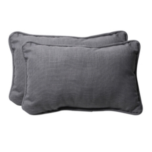 Pillow Perfect Rave Graphite Rectangular Throw Pillow, Set Of 2 In Grey