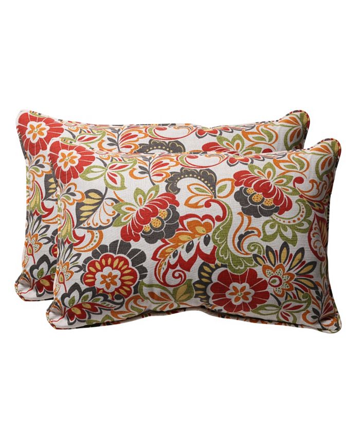 Pillow Perfect Zoe Citrus Oversized Rectangular Throw Pillow, Set of 2
