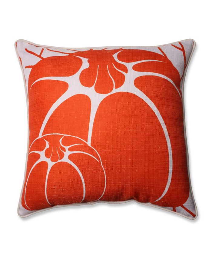 Pillow Perfect - Two Pumpkins Beige 16.5-inch Corded Throw Pillow