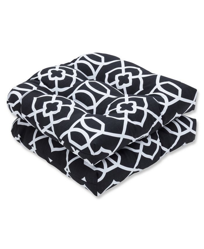 Pillow Perfect Kirkland Black Wicker Seat Cushion, Set of 2 Macy's