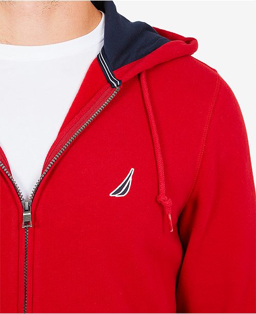 Red nautica zip up hoodie clearance
