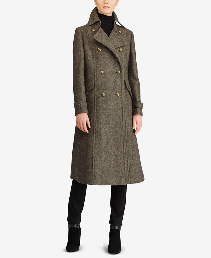 lauren ralph lauren double breasted herringbone wool jacket