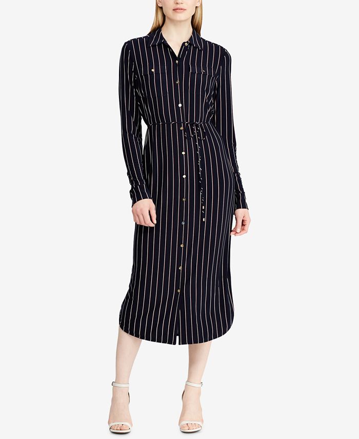 Lauren Ralph Lauren Striped Shirtdress - Macy's