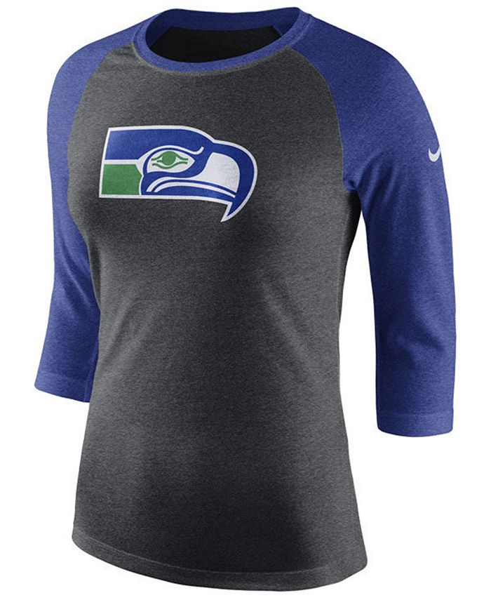Nike Women's Seattle Seahawks Historic Logo Raglan T-Shirt - Macy's