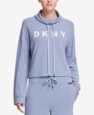 DKNY Women's Sport Mesh Funnel-Neck Top Gold Size X-Small