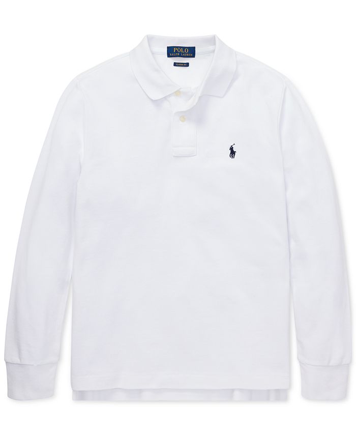 Polo Ralph Lauren Big Boys Cotton Long-Sleeve Polo Shirt - Macy's