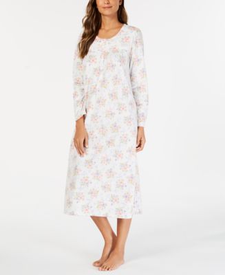 Charter Club Printed Thermal Fleece Nightgown, Created for Macy's - Macy's