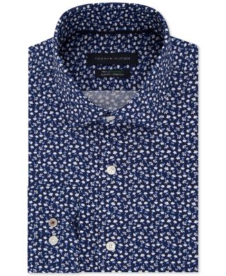 Tommy Hilfiger Men s Slim Fit TH Flex Non Iron Supima Stretch Floral Dress Shirt Macy s