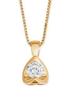 Diamond Tension-Set 18" Pendant Necklace (5/8 ct. t.w.) in 14k White, Yellow or Rose Gold