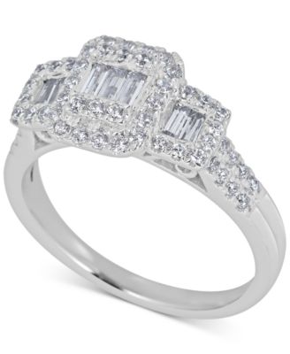 Macy's - Diamond Baguette Engagement Ring (3/4 ct. t.w.) in 14k White Gold