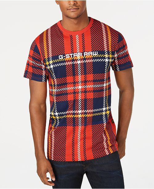 GStar Raw Men's Royal Tartan TShirt, created for Macy's & Reviews T