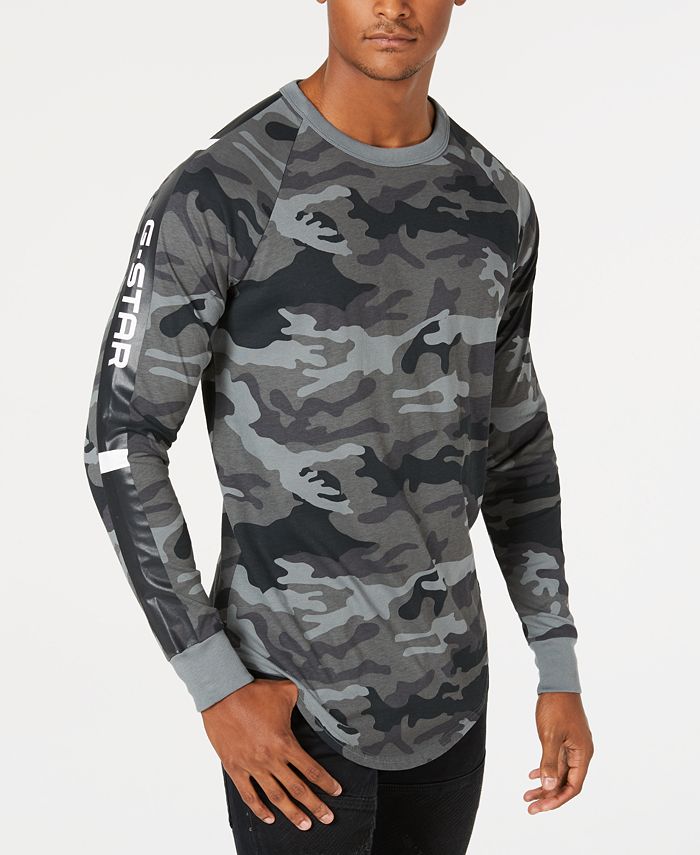 Mens Camouflage Long Sleeve T-Shirt Top 