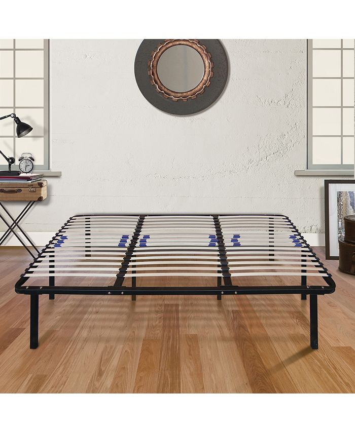 Boyd - 14 in. California King Black High Profile Platform Metal Bed Frame with Adjustable Lumbar Support