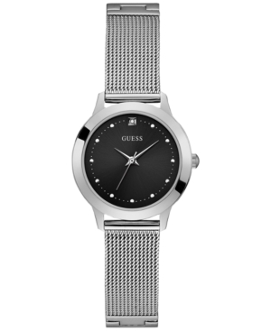 image of Guess Women-s Diamond-Accent Stainless Steel Mesh Bracelet Watch 30mm