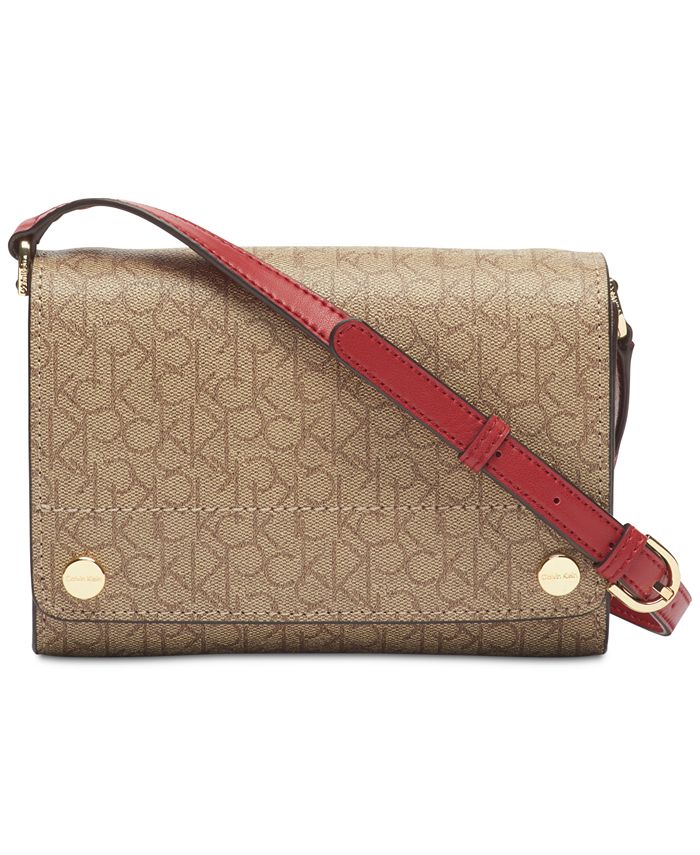 Calvin Klein Susan Saffiano Leather Signature Crossbody & Reviews - Handbags  & Accessories - Macy's